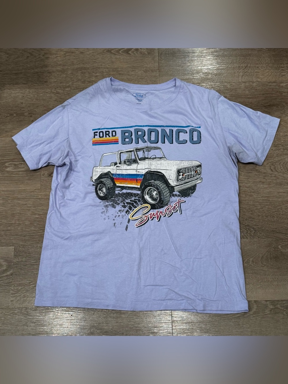 Ford Lavender Bronco Sunset Graphic Tee